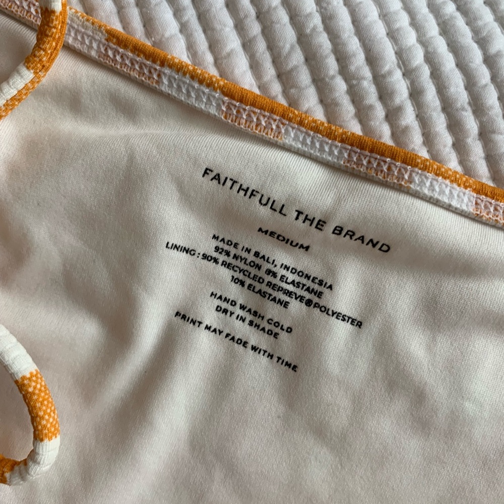 Faithful the Brand Sundar Orange GinghamTie-Side Triangle Bikini Set - Picture 5 of 5